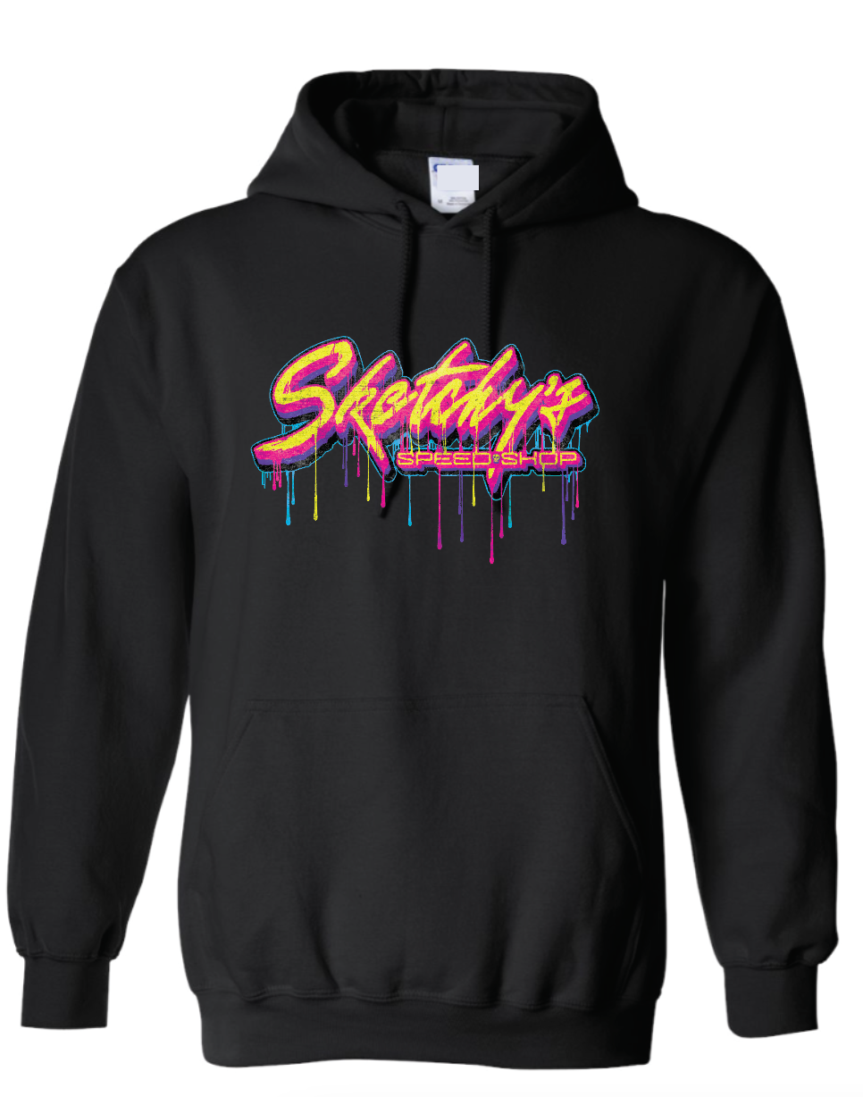 Sketchy's Neon Drip Hoodie
