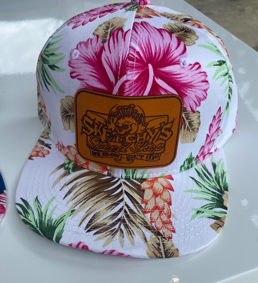 Sketchy's Floral Hat w/ Leather Logo Patch