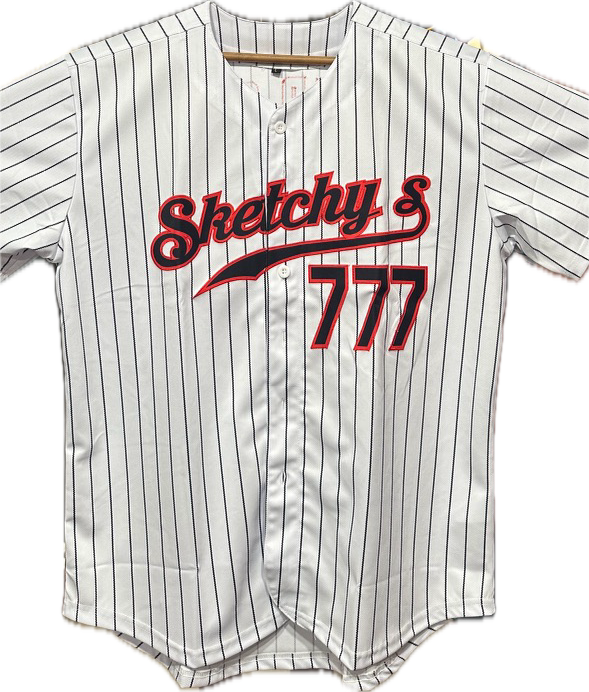 Sketchy Pinstripe Baseball Jersey