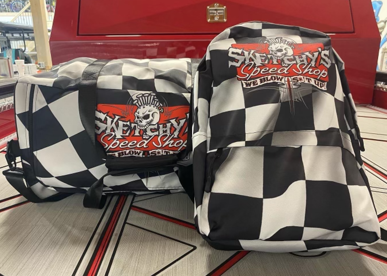 Sketchy's Checkered Duffle Bag