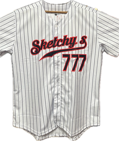 Sketchy Pinstripe Baseball Jersey